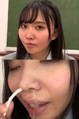 【鼻・鼻水】女子校生、芽愛里のくしゃみからの鼻水観察